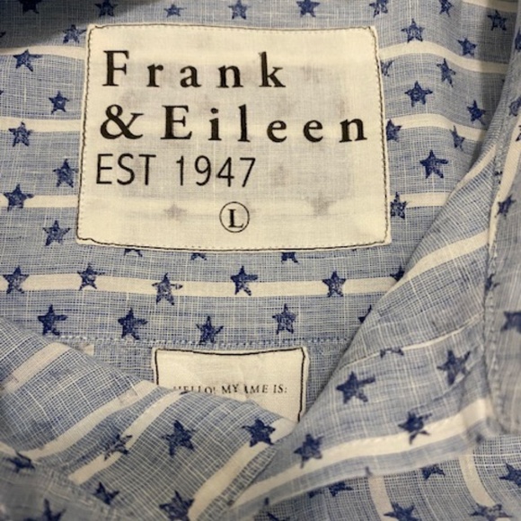Frank & Eileen Men's Stars and Stripes Button Up Shirt Size L - Picture 2 of 8